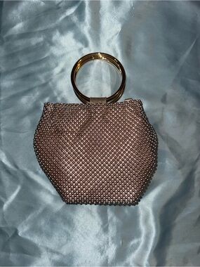Jessica McClintock Gwen Mesh Ring Pouch in Rose Gold